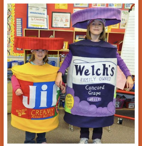 Peanut Butter And Jelly Costume, Butter Costume, Halloween Costume Videos, Group Halloween Costume Ideas, Pregnant Halloween Costumes, Halloween Costumes Ideas, Bff Halloween Costumes, Clever Halloween Costumes, Duo Halloween Costumes