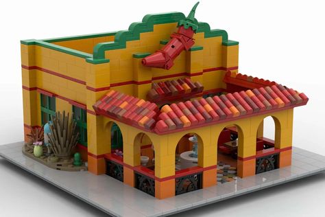 Mexican Cantina, Big Lego, Warm Colour Palette, Minecraft Ideas, Building Techniques, Lego Ideas, Mexican Restaurant, Lego City, New City