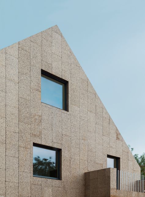 Cork Screw House by Rundzwei Architekten Berlin House, Wooden Pavilion, Timber Stair, Sliding Folding Doors, Cork Screw, Facade Panel, Facade Material, Cladding Materials, Facade Cladding