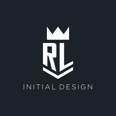 RL logo with shield and crown, initial monogram logo design Rl Logo, Rf Monogram, Rl Monogram Logo, Rs Initials Logo, Rf Monogram Logo, Ry Logo Design Letter, Fashion Truck, Flyer And Poster Design, Monogram Logo Design