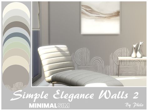 The Sims Resource - MinimalSIM Simple Elegance Painted Walls Sims 4 Walls, Half Painted Walls, Sims 4 Beds, Terracotta Floors, Sims 4 House Plans, 4 Wallpaper, Painted Walls, Sims 4 Cc Furniture, Sims 4 Build