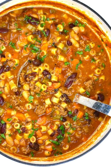 Pasta Fazool (Pasta e Fagioli) - GypsyPlate Eggplant Relish, Reheat Pasta, Pasta Fazool, Weeknight Dinner Ideas, Skillet Bread, Pasta E Fagioli Soup, Fagioli Soup, Chicken Florentine, Ditalini Pasta