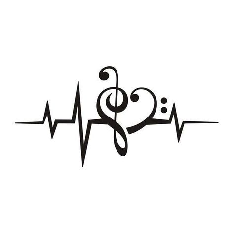 MUSIC HEART PULSE, Love, Music, Bass Clef, Treble Clef, Classic,... ❤ liked on Polyvore featuring tops, white top, v-neck tops, white v neck top, heart tops and white fitted top Classic Dance, Tattoo Music, Heartbeat Tattoo, Music Heart, Music Tattoo Designs, Bass Clef, Note Tattoo, Music Drawings, Music Symbols