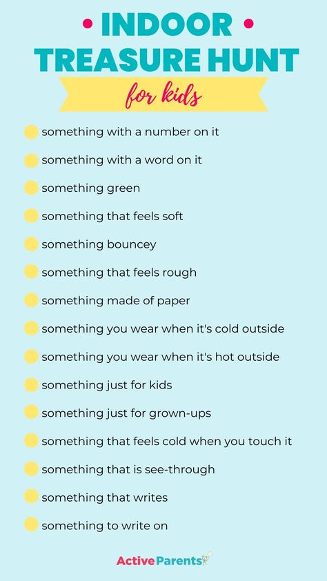 Indoor Scavenger Hunt for Big and Little Kids – Active Parents Indoor Scavenger Hunt, Uppfostra Barn, Treasure Hunts, Scavenger Hunt For Kids, Scavenger Hunts, Fun Summer Activities, Family Fun Games, School Holiday, Au Pair