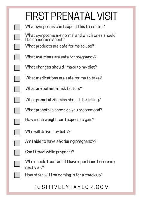 1st Prenatal Appointment Questions, Prenatal Appointment Questions, Pregnancy Appointment Timeline, Pregnancy To Do List, 1st Time Mom, Pre Pregnancy Tips, First Prenatal Visit, Pregnancy Doctor, First Prenatal Appointment