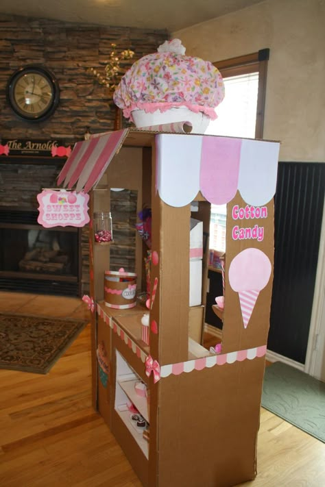 Ice Cream Party Theme, Cardboard Crafts Kids, Educational Activities For Preschoolers, Ice Cream Stand, Dramatic Play Preschool, Cardboard Box Crafts, Candy Theme, Birthday Candy, Ice Cream Birthday