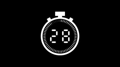 30 second countdown timer animation from 30 to 0 seconds, Modern white stopwatch countdown timer on black background Timer Animation, Timer Video, Heart Tree, Countdown Timer, Drawings Simple, Free Stock Video, Logo Banners, Cityscape Photos, Heart With Arrow