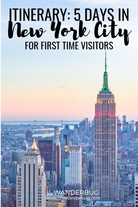 Itinerary: 5 Days in New York City (First time visitors) • The Wanderbug New York Trip Planning, New York City Itinerary, New York Itinerary, Nyc Itinerary, Nyc Travel Guide, New York City Vacation, New York Vacation, Trip To New York, Vacation Itinerary