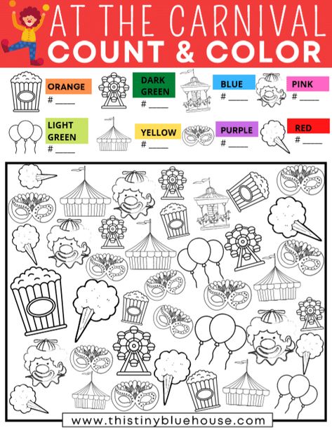 Carnival Activities Kindergarten, Carnival Activity Sheets, Carnival Bingo Free Printable, Carnival Coloring Pages Free Printable, Carnival Activities For Kids, Preschool Circus, Spy Games For Kids, Carnival Activities, Reduce Screen Time