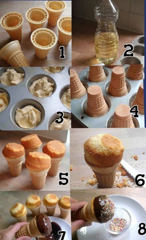 Cup Cakes In Ice Cream Cones How To Make, Cake Cones Cupcakes, Cone Treats, Cupcake Ice Cream Cones, Ice Cream Cone Cupcakes, Ice Cream Cone Cake, Cupcake Cones, Birthday Snacks, Cupcake Decorating Tips