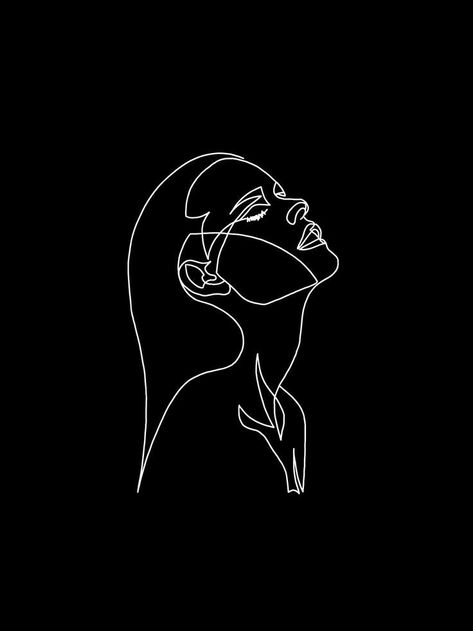 One Line Art Black Background, Line Art Drawings Black Background, Line Art Wallpaper Black, Line Art Black Background, Wörter Tattoos, Black Line Art, Zestaw Ikon, Black And White Art Drawing, Minimalist Drawing