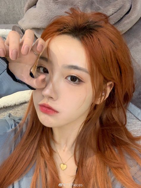 Tone Orange Hair, Ginger Hair Dyed, Light Red Hair, Ulzzang Hair, Androgynous Hair, Ginger Hair Color, Cut Her Hair, Pretty Hair Color, Shot Hair Styles