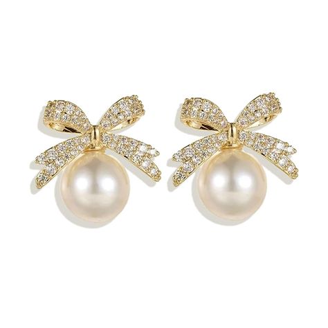 PRICES MAY VARY. Unique Design:The cute bow earrings are made of rhinestones and adorned with pearls, These elegant bow earrings make you shine in the crowd and show your charm Size:The pearl bow earrings are 2*1.8cm.The gold bow earrings are solid and sturdy in structure, and they are lightweight and able to bring you a pleasant wearing experience Fashion Accessories:These bownot earrings go perfectly with almost any look. Classic and elegant bows never go out of style Gold Pearl Earrings: My s Wedding Gown Ideas, Pearl Statement Earrings, Pearl Jewelry Gift, Pearl Bow, Prom Earrings, Earrings Trendy, Christmas Bow, Rhinestone Bow, Gold Pearl Earrings