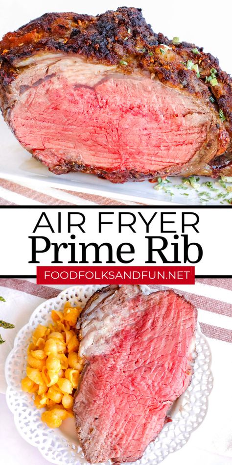 Air Fryer Prime Rib, Prime Rib Steak, Prime Rib Roast Recipe, Cooking Prime Rib, Rib Roast Recipe, Air Fryer Steak, Rib Steak, Rib Recipe, Butter Crust