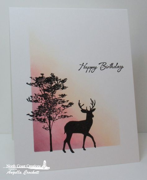 First Birthday Pics, Ketchup And Mustard, Lavinia Stamps Cards, Birthday Pics, Silhouette Cards, Deer Silhouette, Nature Card, Masculine Birthday Cards, Bday Cards