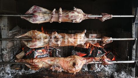 Roasted Lamb. Sheep On A Spit Above Fire In A Restaurant. Roasted Meat. Lamb Spit, Roasted Lamb, Meat Restaurant, Fire Stock, Lamb Roast, Roasted Meat, A Restaurant, Electronic Music, Stock Video