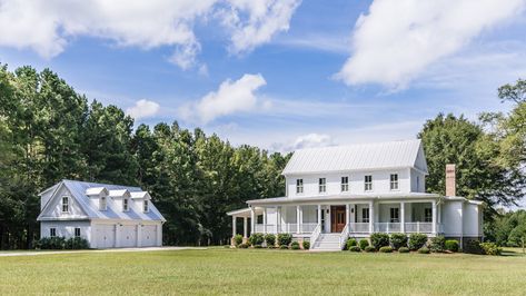 1660 Union Church Road Watkinsville, Georgia Georgia Farmhouse, Southern Farmhouse, Dream Farmhouse, Pretty Houses, Dream Farm, Farmhouse House, White Farmhouse, Custom Built Homes, House Plans Farmhouse