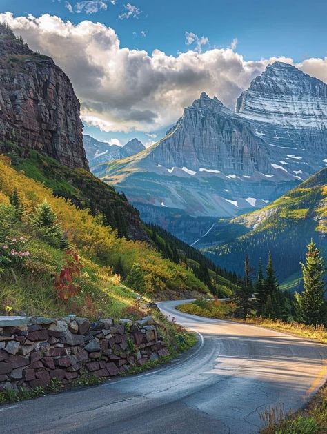 Montana Aesthetic, Going To The Sun Road, Glacier National Park Montana, Beautiful Landscape Photography, Scenery Pictures, Landscape Background, Beautiful Sites, Us National Parks, Glacier National