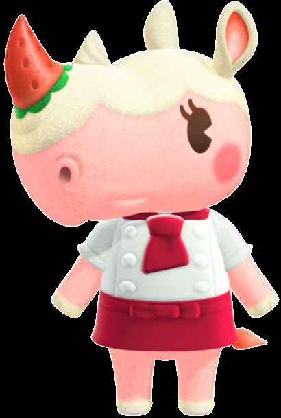 Merengue | Animal Crossing Wiki | Fandom Rhino Animal, Animal Crossing Wiki, Pisces Birthday, City Folk, Candy House, Animal Crossing Characters, Animal Crossing Villagers, Red Tulips, Blended Coffee