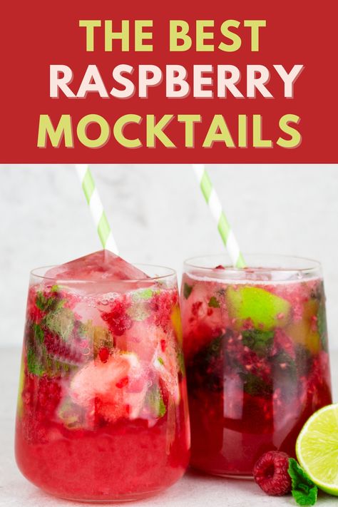 Raspberry Drink Recipes, Mocktail Christmas, Cocktail With Mint, Mint Mocktail, Christmas Drinks Nonalcoholic, Summer Mocktail Recipes, Healthy Alcohol, Summer Mocktail, Cranberry Juice And Vodka