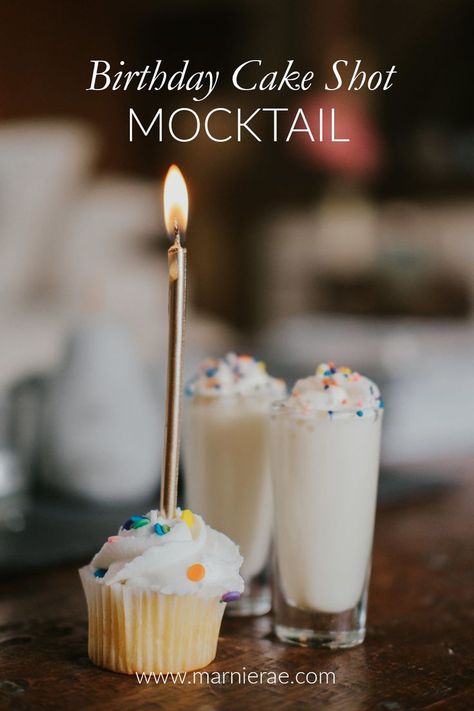 Birthday Cake Shot —This fun nonalcoholic birthday shot is like a vanilla cupcake in a glass! | Marnie Rae || #birthdaypartyideas #birthday #drinksrecipes Tiki Cake, Birthday Cake Shots, Cake Shot, Best Non Alcoholic Drinks, 21 Party, Easy Mocktail Recipes, Beach Wedding Cake Toppers, Cake Shots, Casino Birthday