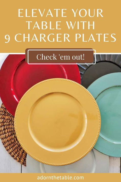 Variety of charger plates Chargers Plates Table Setting, Plate Chargers, Charger Plate, Friends Gathering, Charger Plates, Shabby Chic Homes, Chic Home Decor, Table Setting, Tablescapes