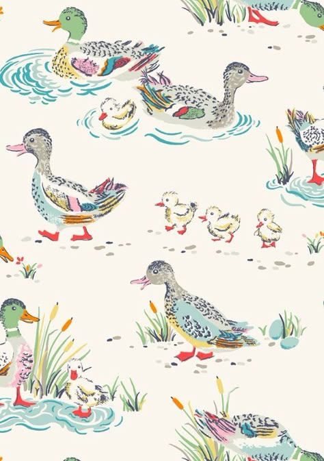 Wallpaper Iphone Vintage, Vintage Backgrounds, Cath Kidston, Ducks, Wallpaper Iphone, Iphone, Water, White