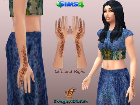 DragonQueen's Henna Hands Sims 4 Henna Cc, Sims 4 Handmaids Tale Cc, Sims Indian Cc, Ts4 Indian Cc, Sims 4 Belly Dancer, Henna Hands, Henna Paint, Indian Henna, Sims Community