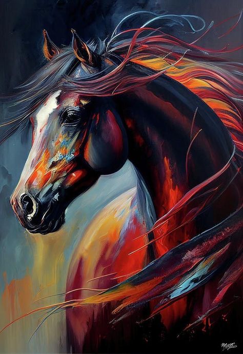 Home Decor Paintings Canvas, Horses Painting On Canvas, Horse Abstract Painting, Acrylic Horse Painting, Horse Art Painting, Seven Horses Painting, Horse Paintings Acrylic, Equine Art Paintings, Horse Painting On Canvas