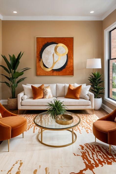 Burnt Orange Living Room Ideas, Berry Living Room, Orange Living Room Ideas, Rust Living Room, Cozy Curtains, Burnt Orange Living Room, Burnt Orange Decor, Orange Living Room, Living Room Upgrades