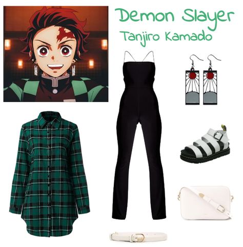 Tanjiro Kamado Outfit, Demon Slayer Casual Outfit, Demon Slayer Family Costume, Demon Slayer Outfit Inspired, Anime Inspired Outfits Demon Slayer, Rengoku Inspired Outfit, Last Minute Cosplay Anime, Outfits Inspired By Demon Slayer, Everyday Cosplay Outfits