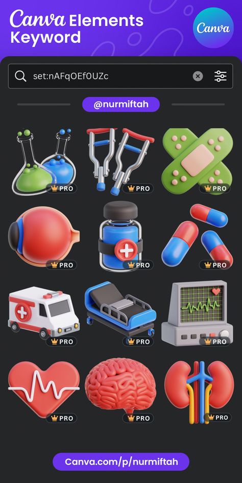 Medical Healthcare 3D Canva Elements Keyword Hospital Patient, Elements Canva, Keyword Elements Canva, Alphabet Photos, Doodle Alphabet, Canva Elements Keyword, Blog Graphics, Framed Photo Collage, Sticker Template