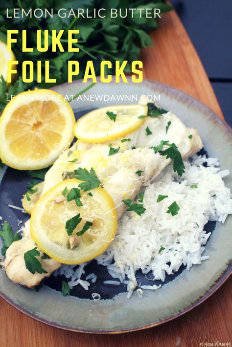 Quick and delicious, these Lemon Garlic Butter Fluke Foil Packs are a great choice for busy nights. #Seafood #Fish #FoilPack #Recipes #GrilledFish #Fluke Flounder Recipes Grilled, Flounder Fish Recipes Grilled, Grilled Flounder Recipes In Foil, Flounder On The Grill, Grilled Flounder Recipes, Flounder Recipes Baked, How To Cook Flounder, Grilled Flounder, Flounder Fish Recipes