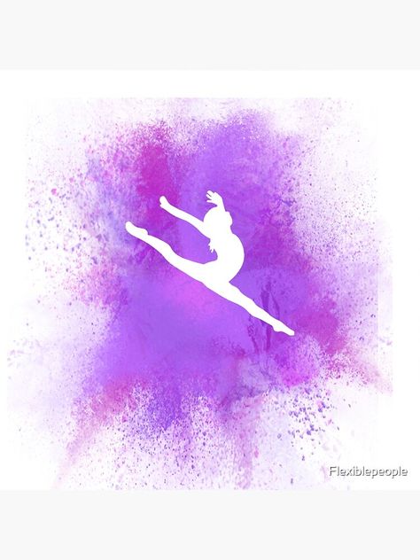 "Gymnast Silhouette - Purple Explosion" Canvas Print by Flexiblepeople | Redbubble Gymnastics Backgrounds, Purple Explosion, Gymnast Silhouette, Gymnastics Wallpaper, Craft For Home Decoration, Paper Flower Wall Hanging, Dance Logo, Dance Wallpaper, Arte Aesthetic