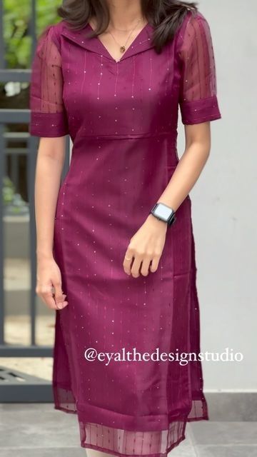 Half Sleeve Churidar Designs, Puff Hands Kurti Designs, Umbrella Model Churidar Design, Salwar Neck And Sleeve Designs, Churidar Designs For Stitching, Stitching Kurti Design, Celebrity Kurti Outfits, Party Wear Churidar Designs Kerala, Net Kurti Neck Designs