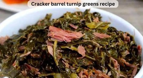 Cracker Barrel Turnip Greens Recipe, Greens With Bacon, Southern Style Collard Greens, Collard Greens Recipe, Bacon Recipe, Turnip Greens, Spinach Recipes, Collard Greens, Cracker Barrel