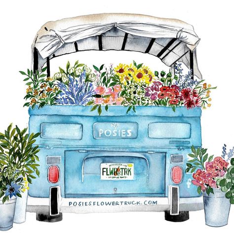 Seed Mosaic, Posy Flower, Flower Truck, Flower Cart, Fruit Wallpaper, 2023 Calendar, Instagram B, Truck Art, Plant Drawing