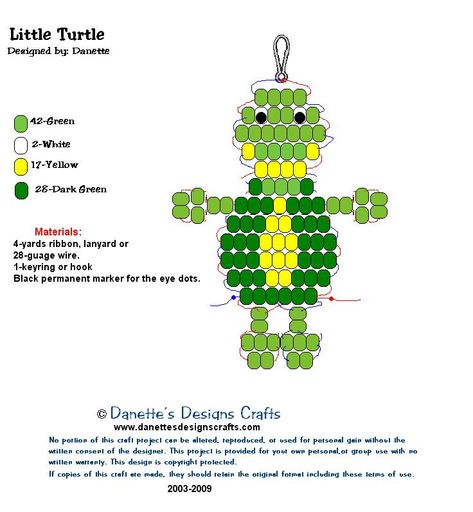 Turtle Seed Bead Patterns, Bead Trees, Keychains Ideas, Beaded Objects, Beads Keychain, Pony Bead Crafts, Bead Charms Diy, Seed Bead Patterns, Turtle Design