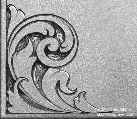 Sam Alfano's Tips & Tricks for Hand Engravers - Relief Engraving Scroll Design Templates, Metal Engraving Tools, Engraving Patterns, Scroll Engraving, Motifs Art Nouveau, Filigree Tattoo, Leather Tooling Patterns, Ornament Drawing, Tooling Patterns