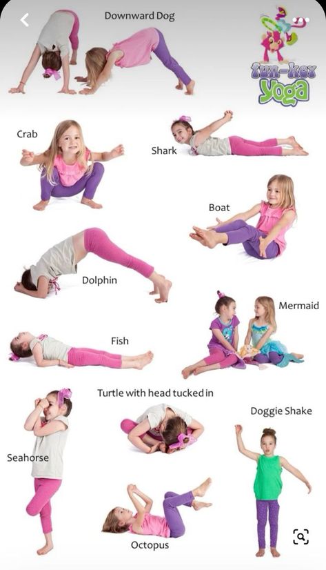 Yoga With Toddler, Yoga For Preschoolers, Yoga Poses For Children, Stretches For Kids, Fun Yoga Poses, Toddler Yoga, Kid Yoga, Yoga Poses For 2, Kids Exercise