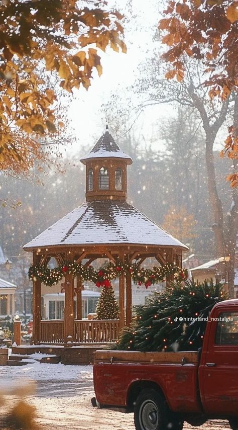 Cozy Christmas Tree Aesthetic, Cosy Christmas Aesthetic, Christmas Outside, Christmas Tree Outside, Christmas In The Country, Tree Decoration Ideas, Country Winter, Lights For Christmas, Christmas Dreaming