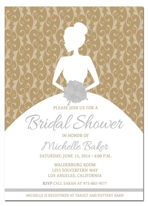 Bridal Shower Invitation  Pick any Color Combo by ScriptureWallArt Wedding Dress Invitations, Bridal Shower Invitations Free, Invitation Wedding Card, Bridal Shower Invitations Diy, Diy Bridal Shower, Diy Wedding Invitations Templates, Free Wedding Invitation Templates, Rustic Bridal Shower Invitations, Free Wedding Invitations