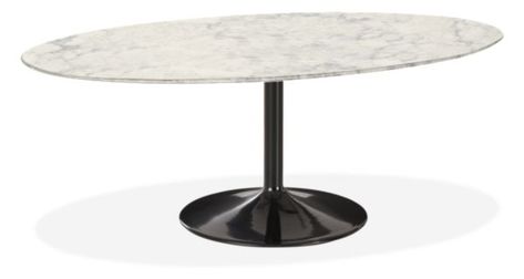 Made by expert American artisans, our Julian table adds modern elegance to a dining room and showcases the beauty of an organic, oval shape. Julian's graceful, sculptural design highlights natural materials while also providing a stable base. The oval shape and pedestal base allow you to maximize seating, and smooth edges encourage guests to cozy up around the table. | Room & Board | Modern Julian 48d Oval Table 78w in White | Marbled White Quartz Top Modern Oval Dining Table, Modern Conference Table, Rug Inspiration, Living Room Accent Tables, Office Furniture Modern, Clearance Rugs, Oval Table Dining, Oval Table, Room Board