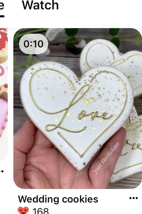 Love Sugar Cookies Decorated, Love Royal Icing Cookies, Heart Cookie Decorated, Heart Shaped Royal Icing Cookies, Anniversary Cookies Royal Icing, Wedding Anniversary Cookies Decorated, Wedding Heart Cookies, Heart Sugar Cookies Royal Icing, Simple Wedding Sugar Cookies