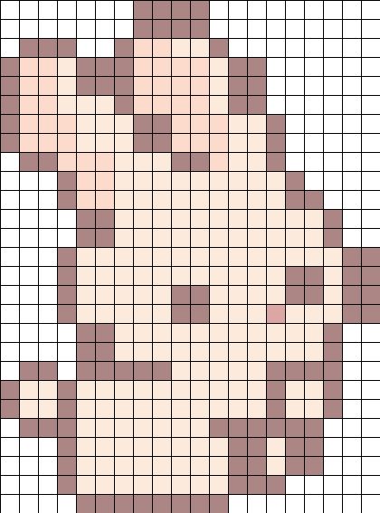 Bunny Perler Bead Pattern | Bead Sprites | Animals Fuse Bead Patterns Pearler Bead Patterns Bunny, Perler Bead Kawaii Pattern, Pixel Bunny Art, Bunny Bead Pattern, Bunny Grid Pattern, Perler Beads Bunny, Perler Bunny, Pearler Bead Patterns Kawaii, Bunny Perler Beads