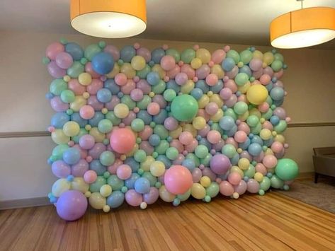 Baloon Decoration Wall, Pastel Balloon Wall, Wall Balloon Decorations, Matte Balloons, Balloon Walls, Party City Balloons, Backdrop Balloon, Deco Ballon, Pastel Balloons