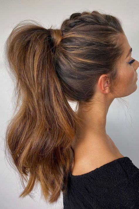 High Ponytail Braid, Big Ponytail, Ponytail Hairstyle Ideas, Trendy Layered Hairstyles, Wedding Ponytail Hairstyles, Fancy Ponytail, Chic Ponytail, Stylish Ponytail, High Ponytail Hairstyles