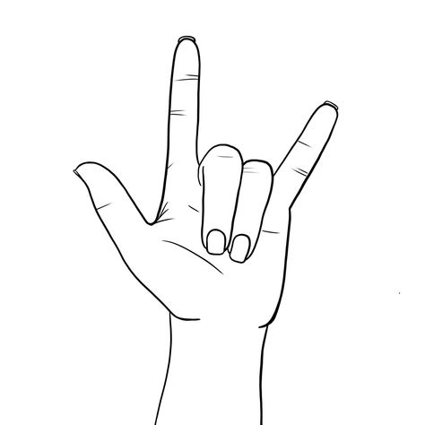 Love In Sign Language, Hand Sign Tattoo, Asl Hand Drawing, Love Hand Sign Tattoo, Asl I Love You Skeleton Hand Tattoo, Love Asl Tattoo, I Love You In Sign Language, I Love You Asl Tattoo Fine Line, I Love You Sign Language