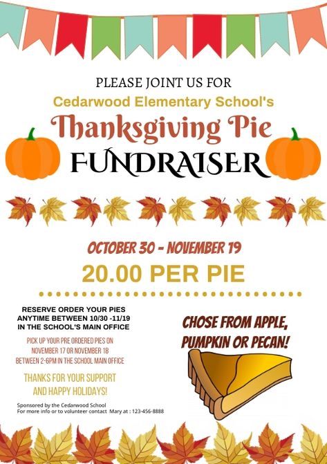 Thanksgiving Fundraiser, Ways To Raise Money, Thanksgiving Flyer, Turkey Dinners, Traditional Turkey, Thanksgiving Pie, Fundraiser Flyer, Flyer Free, Fundraiser Ideas