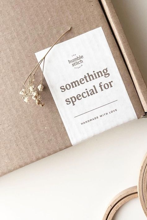 Inspo time! ✨ Take a peek at @humblestitchstudio's rustic, earth packaging using the noissue Eco Friendly Gift Box and Custom Paper Sticker. Combine stock and custom products to create a standout packaging for your business today! 👋🏻 Sticker For Box Packaging, Aesthetic Packaging Ideas Business, Sticker Box Package Design, Box Sticker Design, Eco Friendly Packaging Ideas, Earth Packaging, Gift Box Packaging Design, Gift Box Sticker, Toasted Sugar